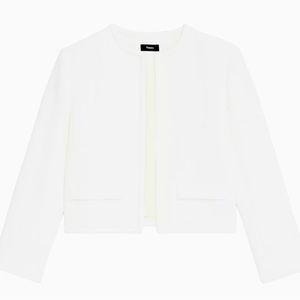 Theory white blazer no lapel size 6